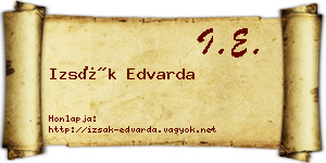 Izsák Edvarda névjegykártya